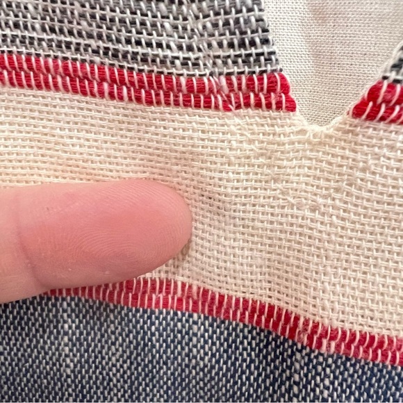 Chelsea & Theodore Striped Shift Fringe Hem Dress size 12 - Picture 9 of 11